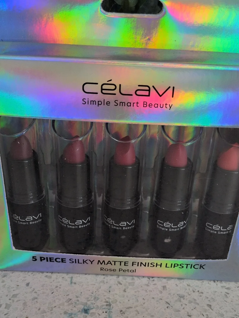 Rose Petal 5-Piece Silky Matte Lipstick Set - Pink